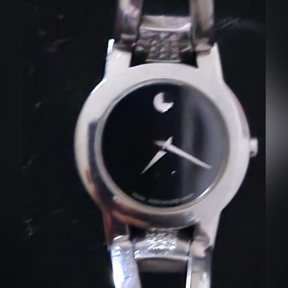 MOVADO Amorosa Silver & Black with diamond accent - Picture 2 of 14